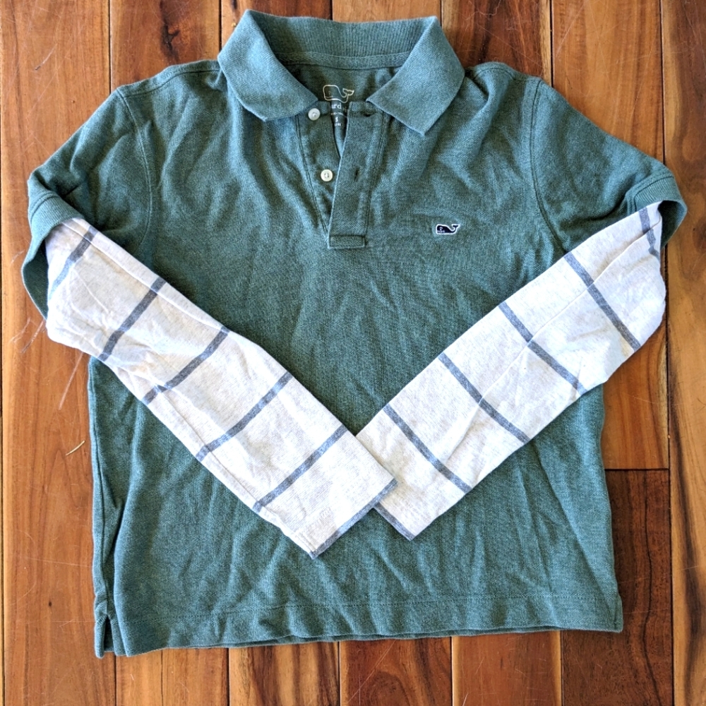 Vineyard Vines golf shirt with lined long sleeves